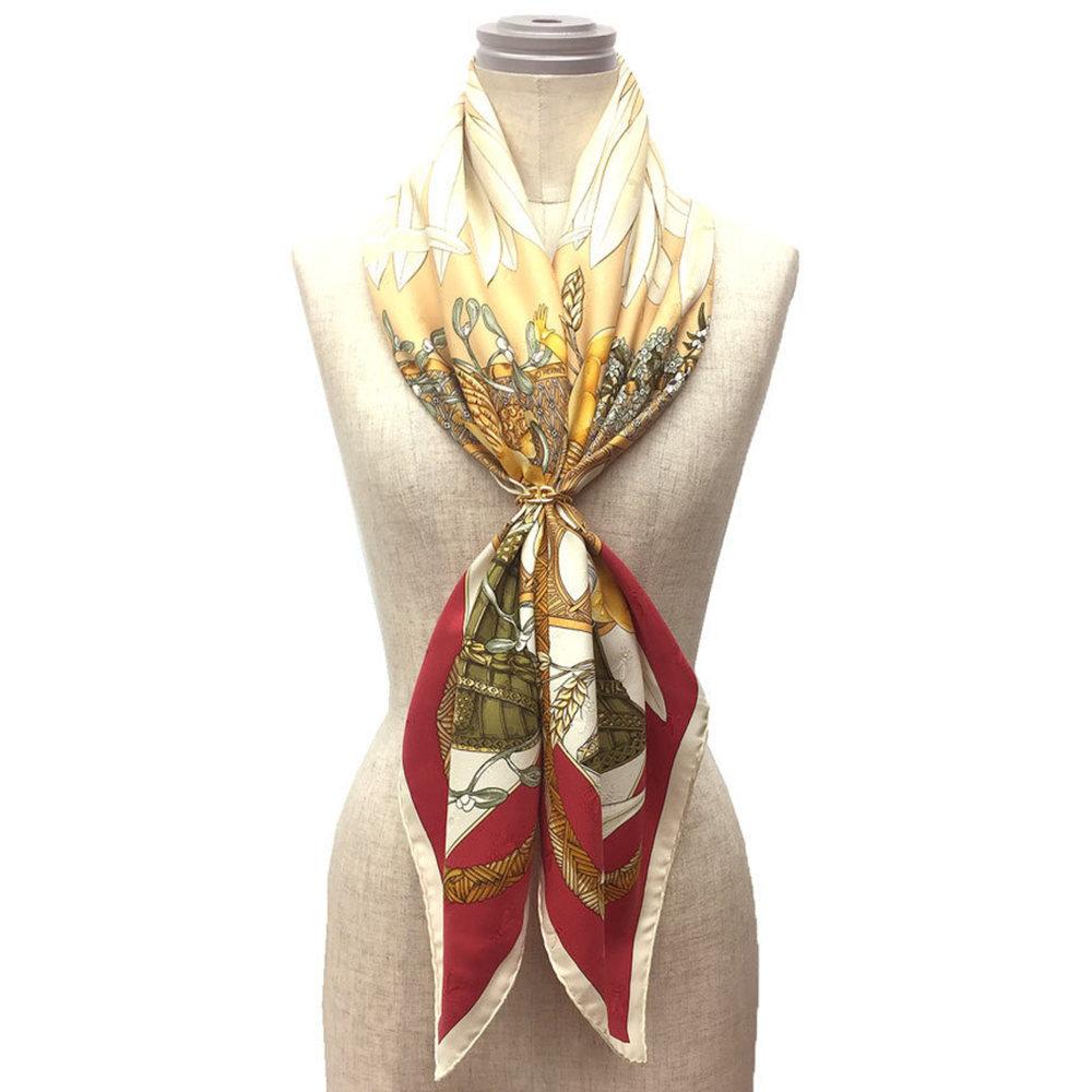 HERMES Authentic Red Silk Love Scarf - Picture 2 of 3